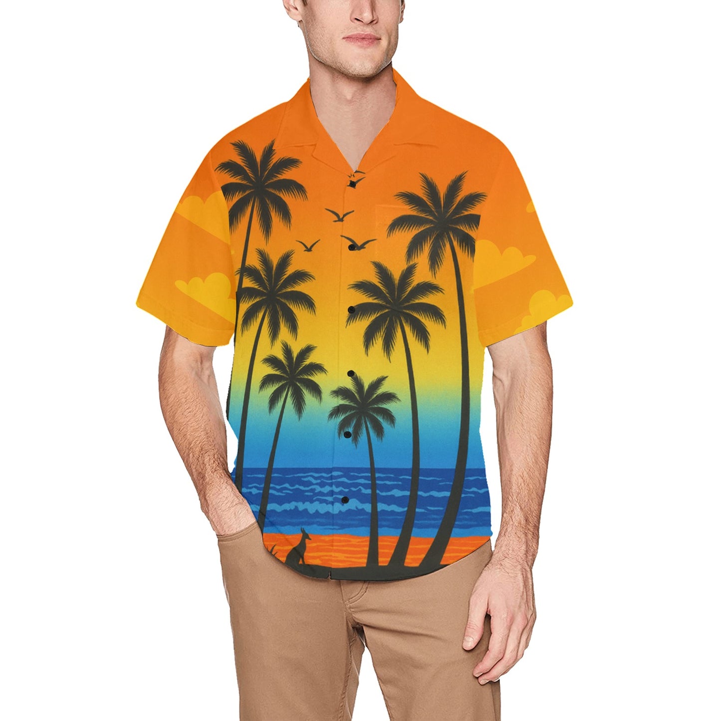 Men's Hawaiian Shirt With Chest Pocket