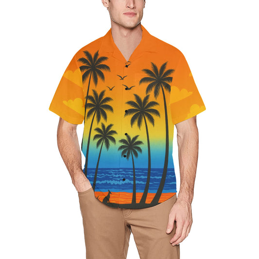 Men's Hawaiian Shirt With Chest Pocket