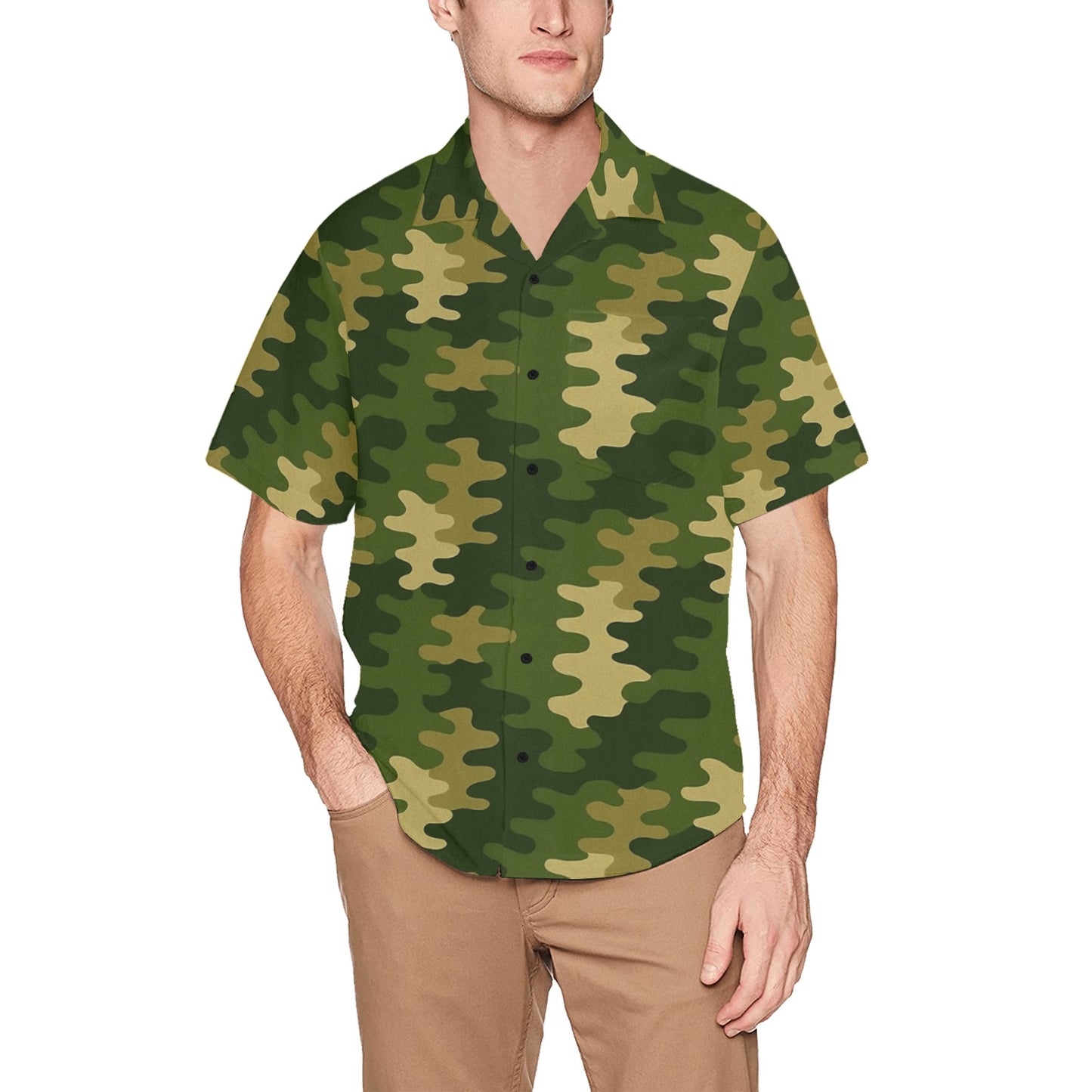 Men's Hawaiian Shirt With Chest Pocket