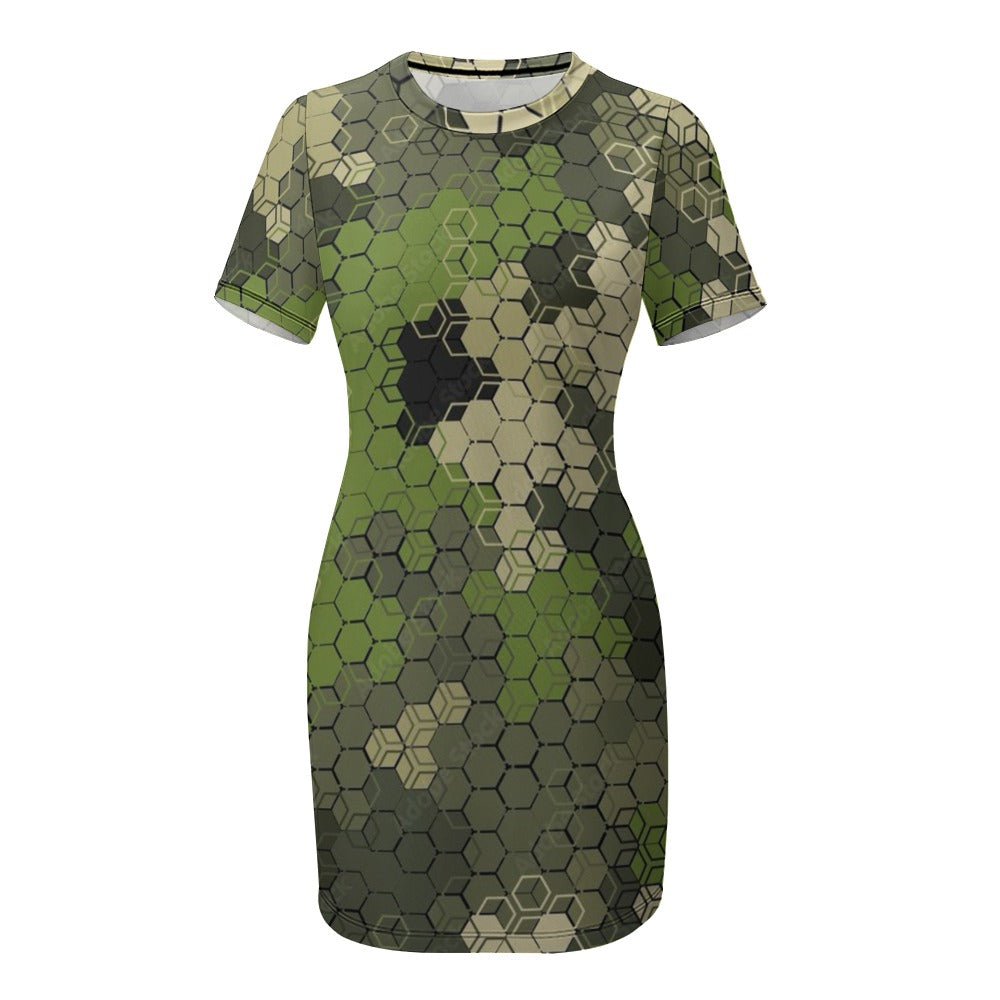 Crew Neck Short Sleeve Dress